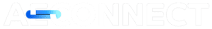 AEConnect logo white with blue accent